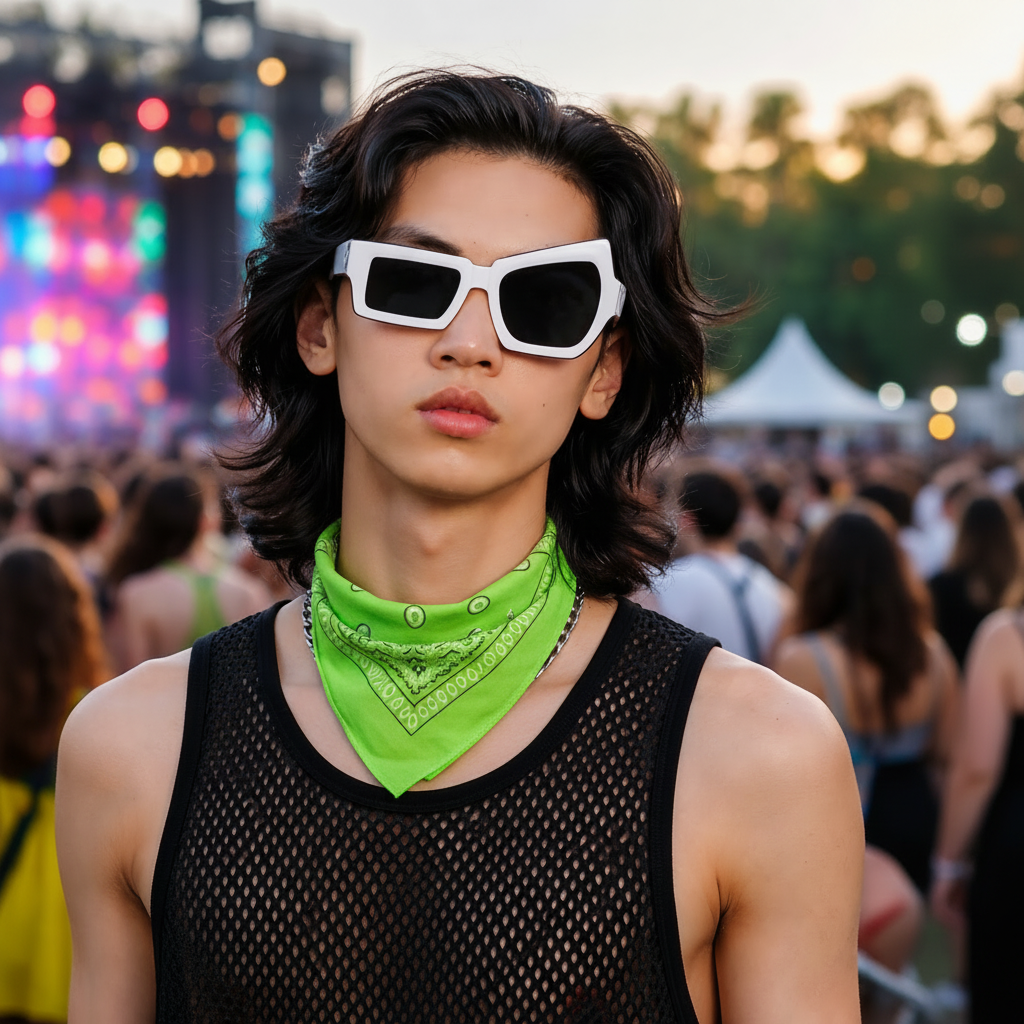 sunglasses asymetrisch festival wit